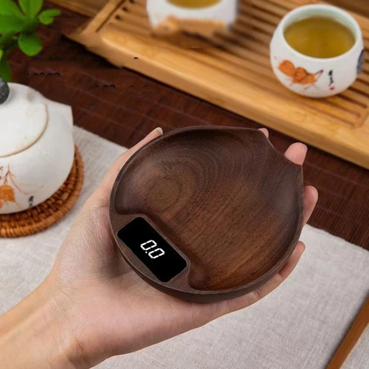 

Hot Selling Wholesale 100g/0.1g Wood Electronic Tea Coffee Scale Kitchen Bar Scale Kitchen Food Digital Scale
