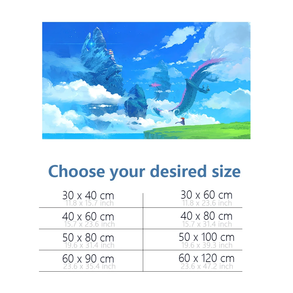 Fish Tank Background Sticker, Dragon Fantasy Sky Clouds HD Printing Wallpaper Aquarium Backdrop Decorations PVC