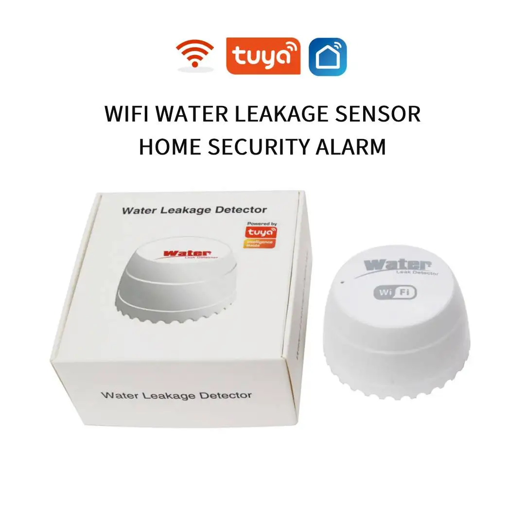 

Graffiti Wifi Water Leakage Sensor Household Overflow Water Immersion Detector Sound Alarm Indoor Home Safety Alarm