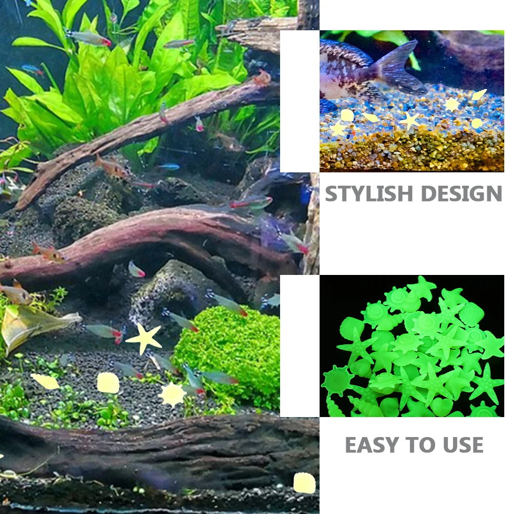 

100 Pcs Glow Luminous Stone Fish Tank Multifunction Aquarium Stones Decorations
