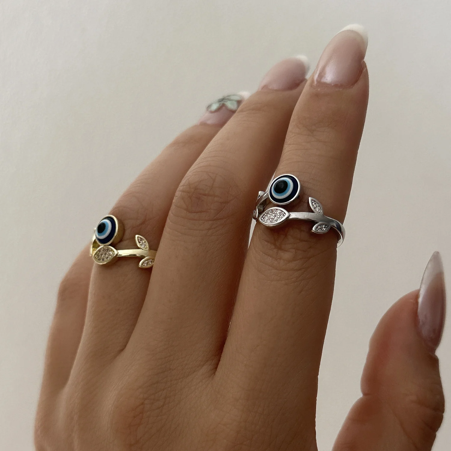 Bunter Geometrischer Mehrfarbiger Zirkonia-Kupferring für Frauen Moderner Regenbogen-Kunst Statement-Fingerschmuck – Detail 3
