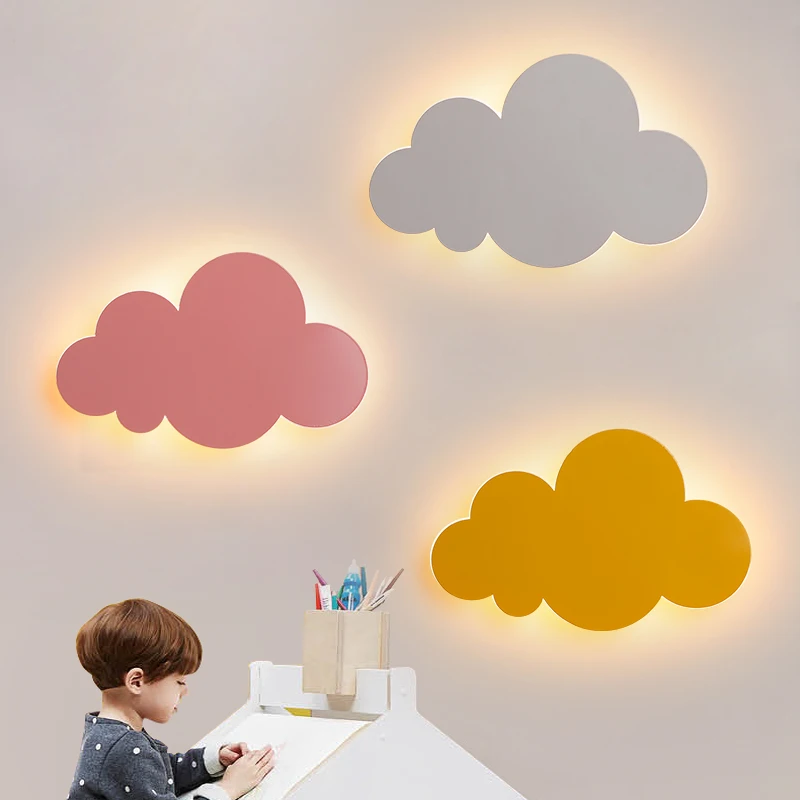 

Acrylic LED Wall Lights Morden Indoor Wall Sconce For Children's Room Study Cute Cloud Design Kids Bedroom Bedside Wall Lamp