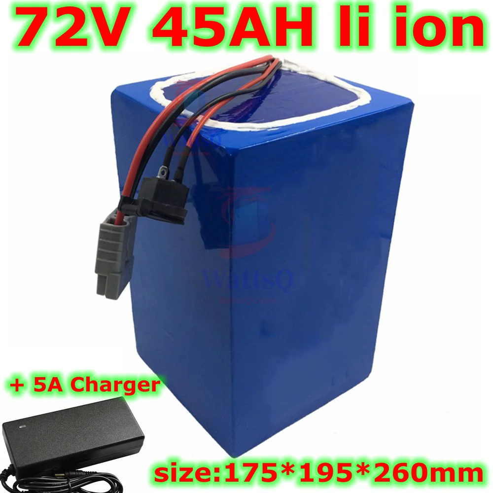 

customize 72v 45Ah li-ion battery lithium ion 50A BMS for 3500w 3000w Tricycle scooter bike Motorcycle inverter +5A charger