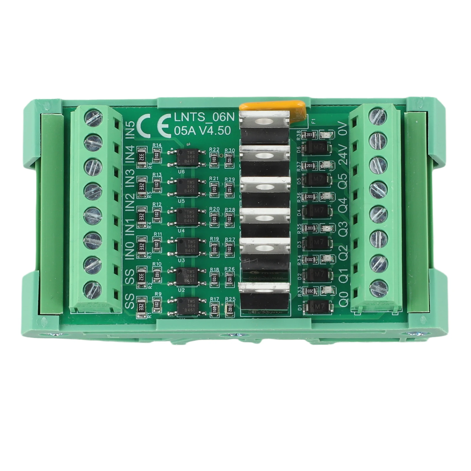 5A NPN Output Control Module High Current Drive NPN Output Module 49*89*50mm 6-Channel for plc Board 5A Output Current
