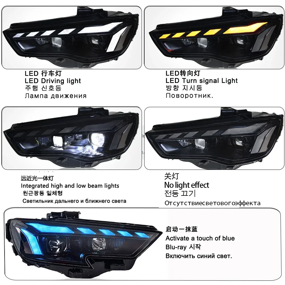 Car Lights for Audi A3 8V 2013-2021 S3 RS3 Sedan Hatchback LED Auto Headlight Assembly Upgrade RS5 Style Design Tool Accessories