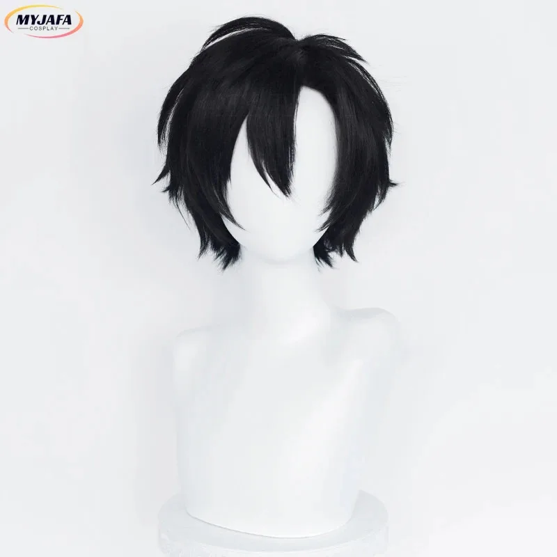 Parrucca cosplay Lu Guang Anime Cheng Xiaoshi corta bianca/nera capelli sintetici resistenti al calore parrucche per feste di Halloween + cappuccio per parrucca