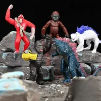 2024 Playmate Godzilla Wars King Kong 2 Mini Collection Stone Musume Lizard Gorilla Little Monkey Toys Collectible Model Gift