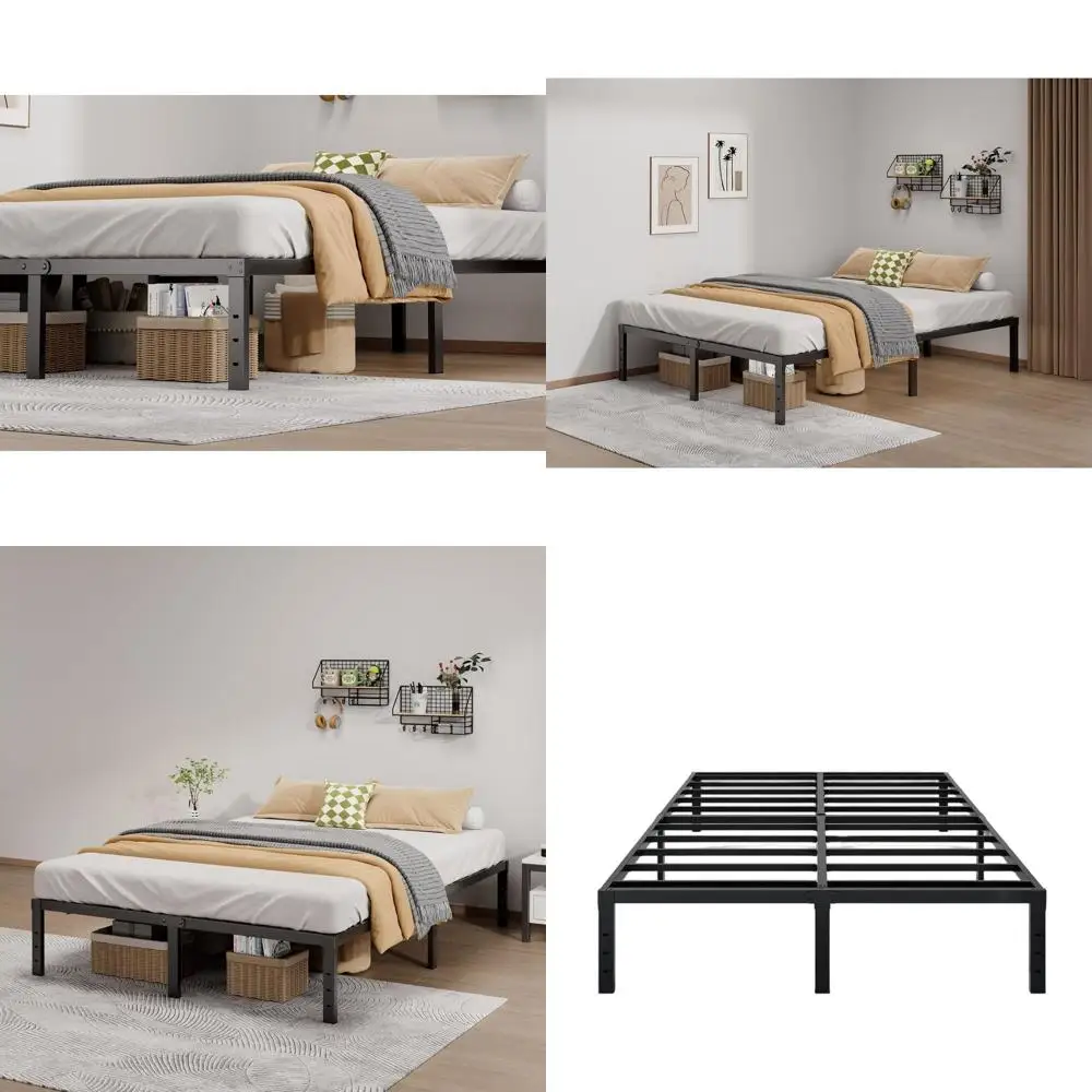 

Кровать-платформа Queen-size 14 дюймов - усиленная конструкция, без пружинного блока, простая сборка, бесшумная, прочная, с местом для хранения