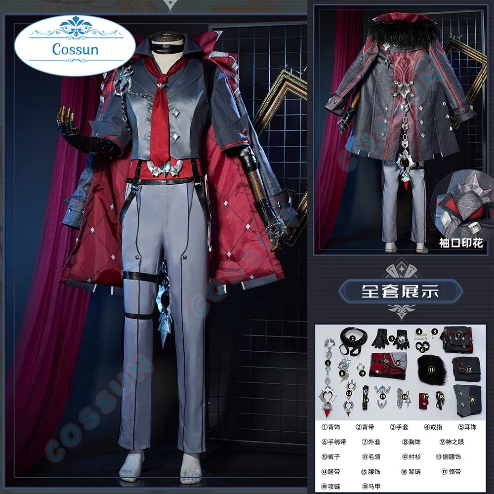 Wriothesley Cosplay Costume Genshin Impact Game Suit Gorgeous Handsome Halloween Shoes Party Role Play Outfit Men XS-XXL