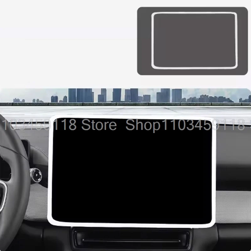 Silikon-Schutzfolie für Polestar 4 2024-2026 Auto-Navigationsbildschirm Rahmen Gummi-Hülle Innenausstattung Zubehör – Detail 3
