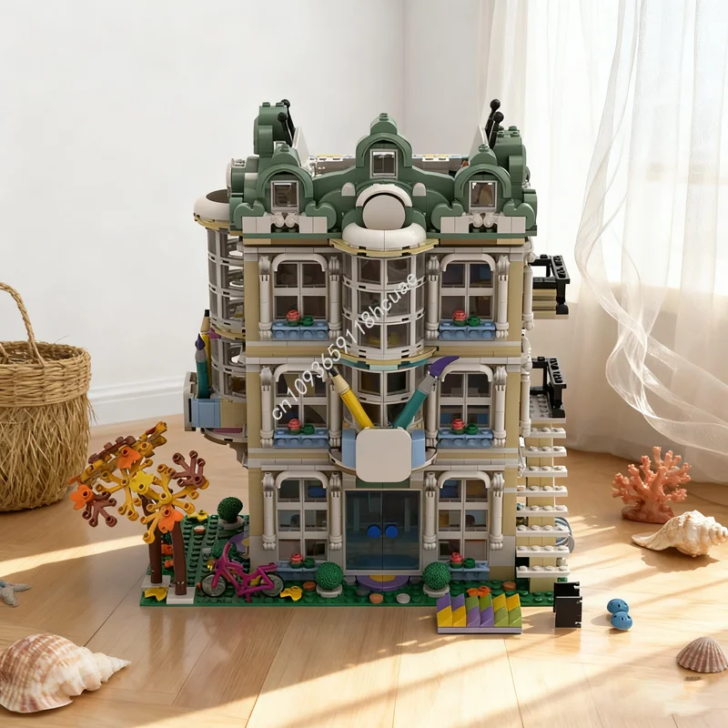 1645 قطعة MOC إيما s الفن مدرسة ركن صديق نموذج اللبنات العمارة لتقوم بها بنفسك فكرة هدايا عيد الميلاد ألعاب تعليمية الطوب