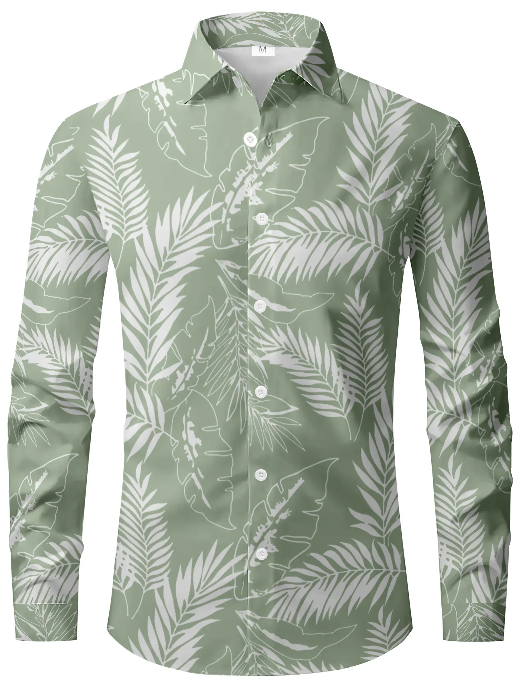 Men's new summer long sleeved shirt fashionable digital printed shirt