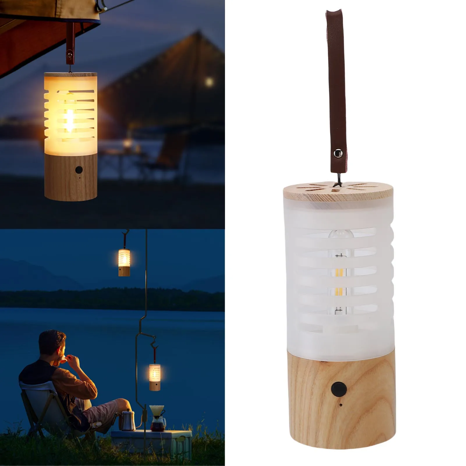 

Camping Lantern Rechargeable Battery Operated Cordless Portable Stepless Dimming 2700K Warm LED Camping Lantern for Hiking