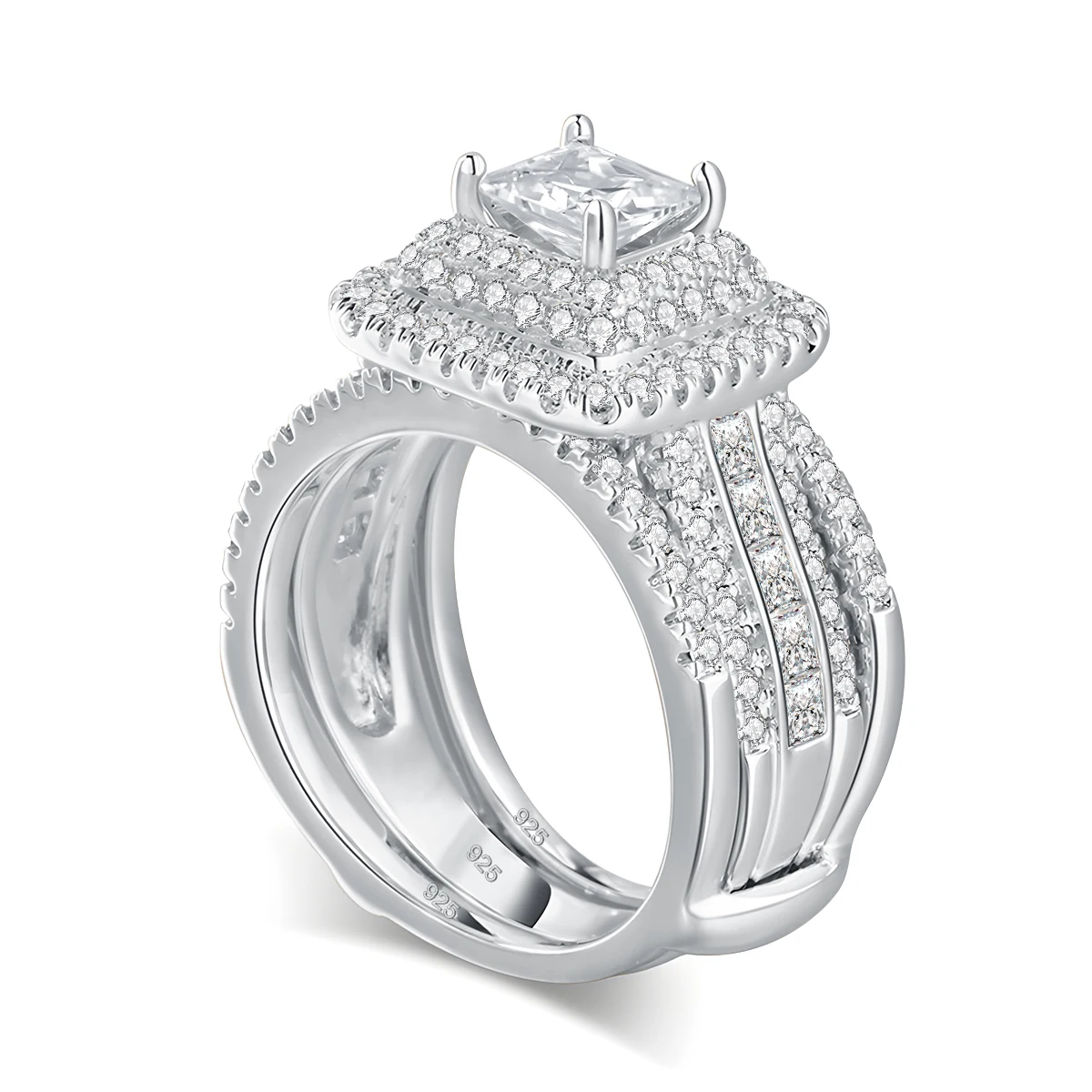 SDOOU Luxury Men's 1CT Round Moissanite Diamond Rings 925 Sterling Silver Hyperbole Hexagon Design For Men Valentine's Day Gifts