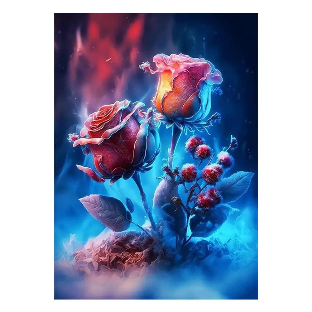 30x40cm Rose Flower Diamond Painting Full round Square Diamond Living Room Bedroom Decorative Artwork DIY Kit