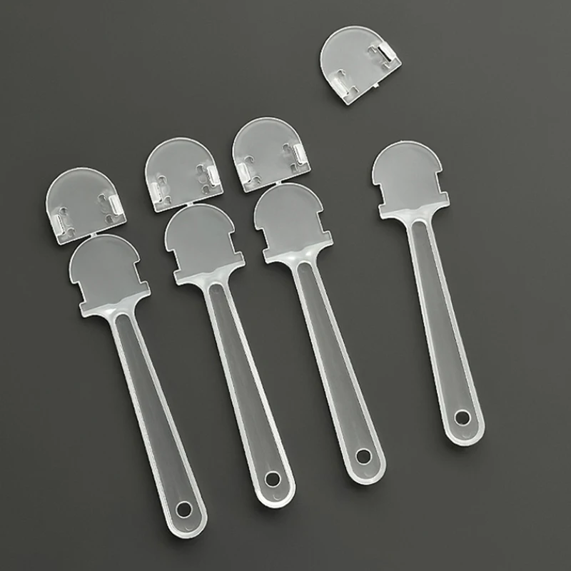 5pcs Plastic Transparent Mini Fan Handle Portable Small Plastic Fan Handle Replacement DIY Fan Accessories