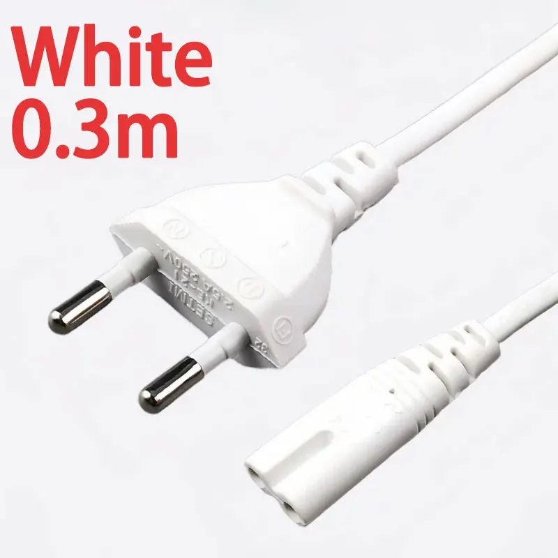 EU Power Cable Cord IEC C7 2pin AC Extension Cable For Dell Laptop Charger Canon Epson Printer Radio Speaker PS4 XBOX LG Sony