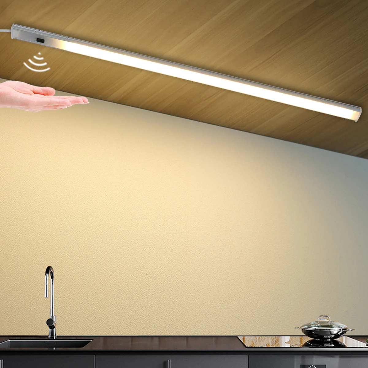 USB 5V Powered Rigid LED Light Bar 30cm 40cm 50cm Profile Aluminum Kitchen Cabinet Closet Bar Lights Hand Sweep Senor Lamp