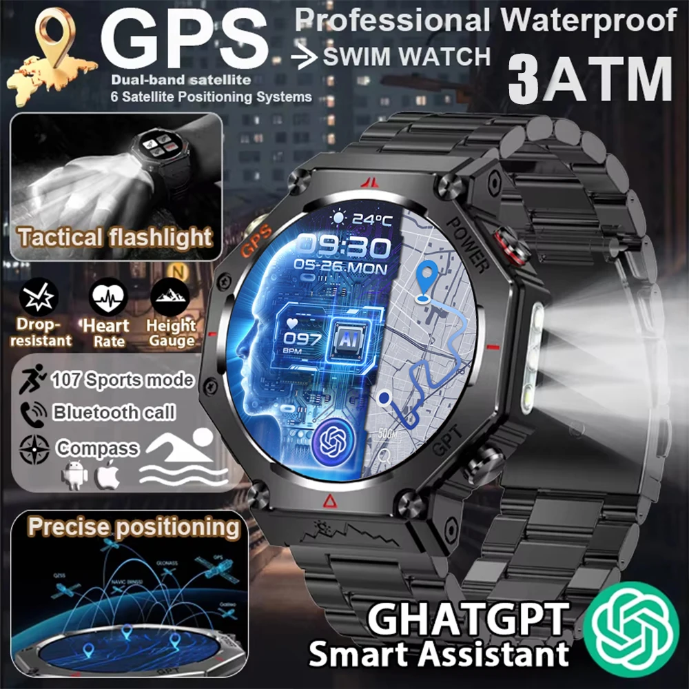 

GEJIAN 2025 Новые мужские GPS Смарт-часы CHAT GPT Пульсометр Bluetooth Вызов GPS Спортивный режим 3ATM Водонепроницаемые женские умные часы для фитнеса