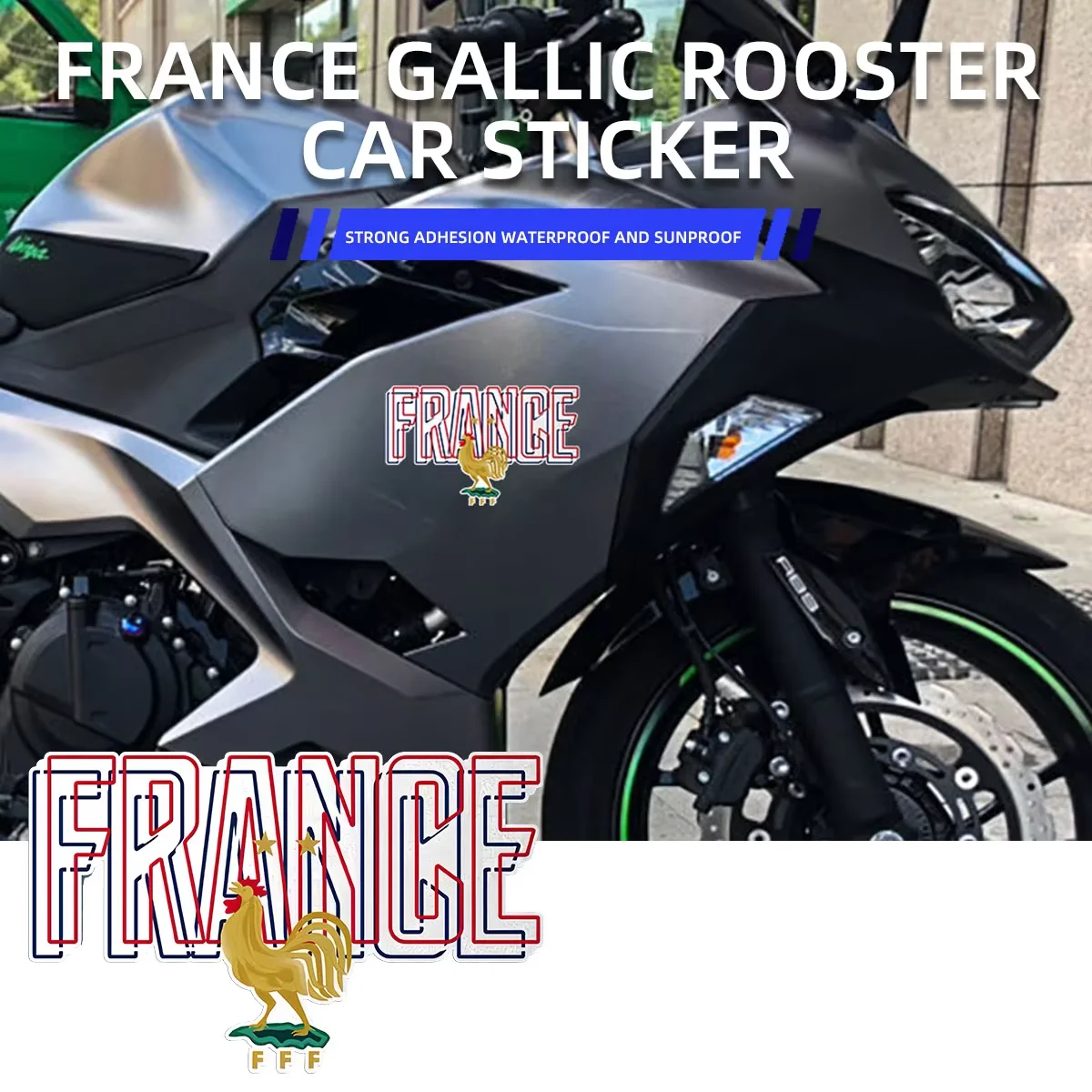 

1xMotorcycle Sticker Reflective Car Universal France Rooster Pattern Stickers Auto Body Decoration Decal Rear Windshield Sticker