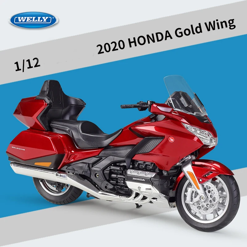 Diecast WELLY 1:12 Scale Honda Gold Wing 2020 Machine Motorcycle Alloy Motorcycle Model Collectible Toy Gift Souvenir Display