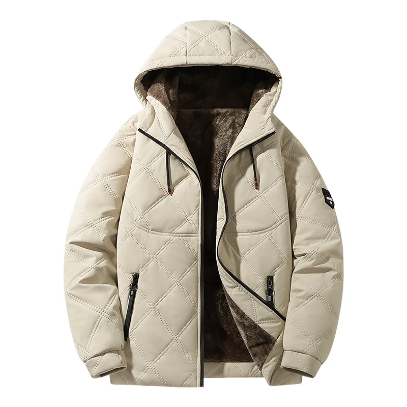 Fashion Casual Men Parkas Coats Hooded Thicken Warm Male Clothes Winter All-match Comfortable Outerwear Loose Multiple Colors