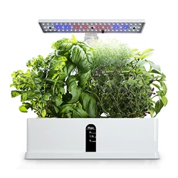 Hidroponia Sistema de Crescimento com Temporização Automática Kit Jardim Interior, 9 Pods Altura Ajustável, LED Grow Lights, Tanque de Água 2L, 15W