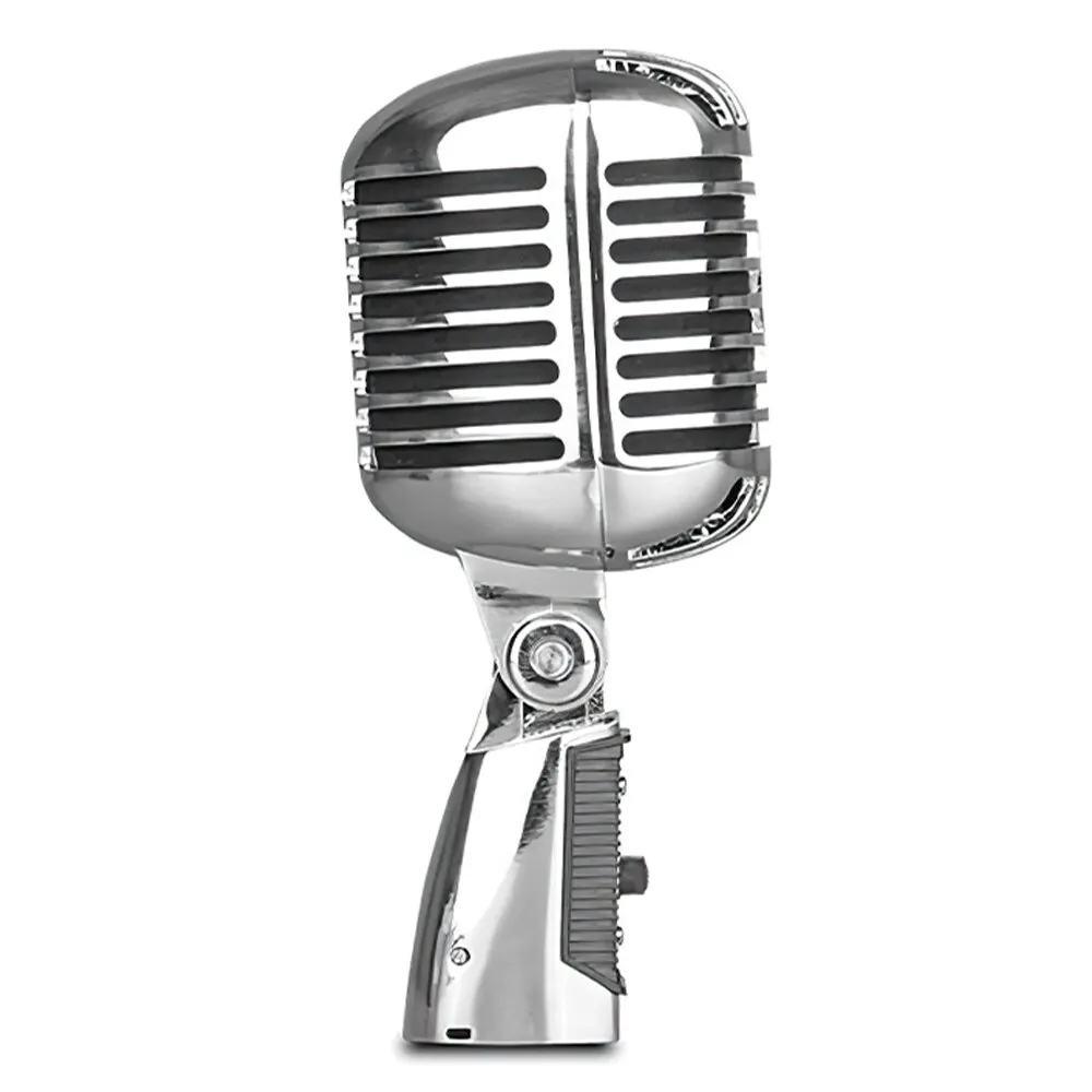 Vintage Metal Microphone for 55SH Classic Dynamic Vocal Mic Universal Stand for Live Performance Karaoke