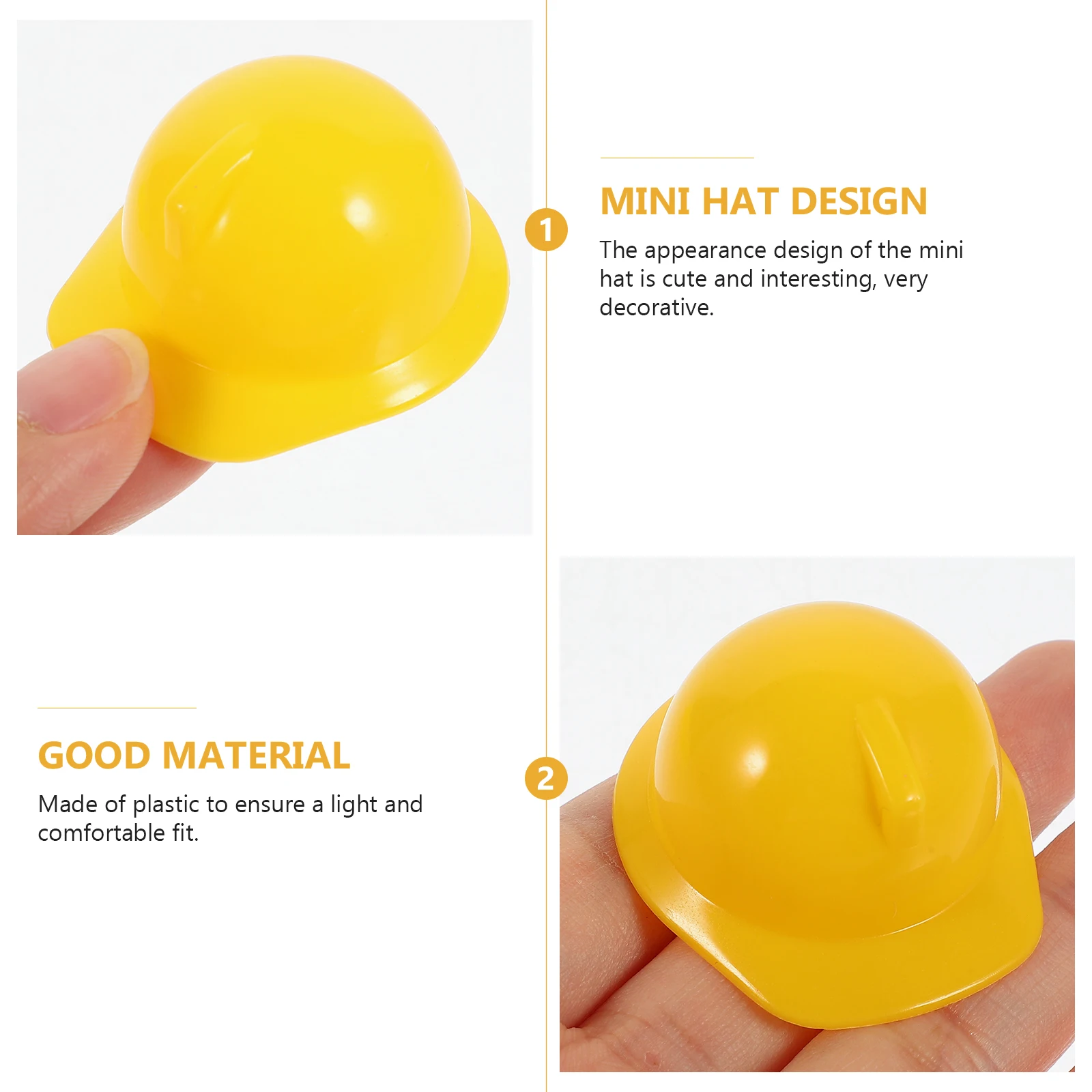 

20 Pcs Mini Construction Hat for Decorations Red Dollhouse Accessories