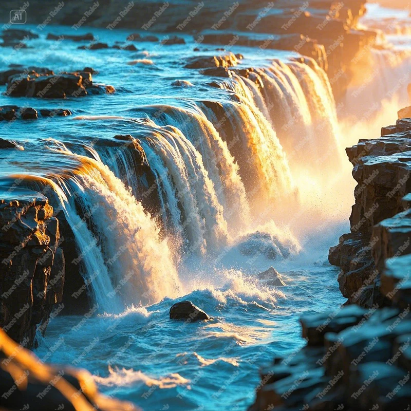 Three Ratels QHH28 Magnificent Waterfall Colorful Art wall sticker For home decoration