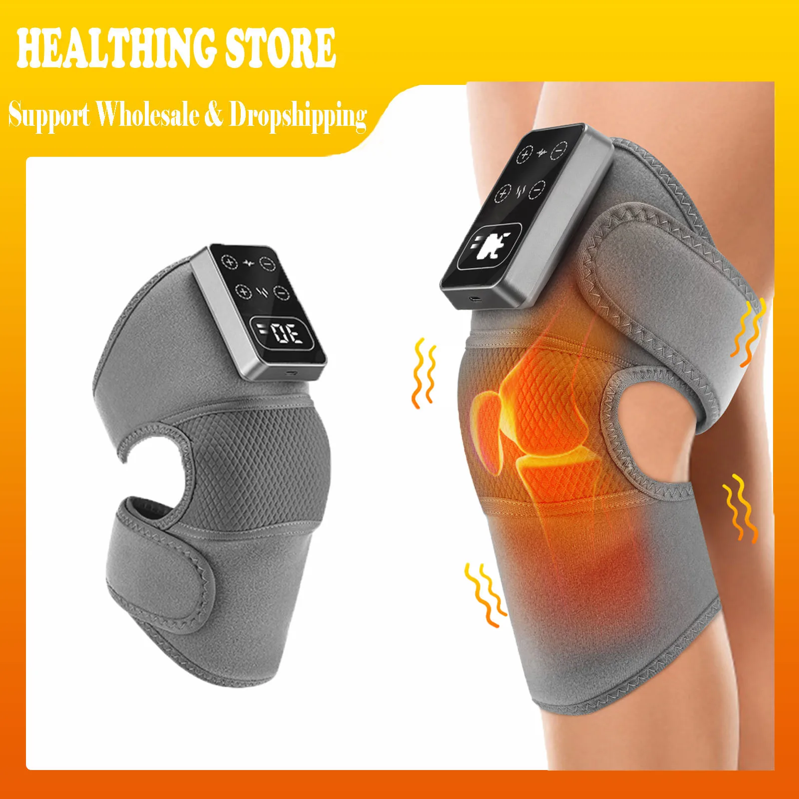 آلة تدليك الركب الكهربائية اللاسلكية تدعم وسادة التدفئة الاهتزاز لمفاصل الضغط الساخن الكتف الكوع استرخاء العضلات #2