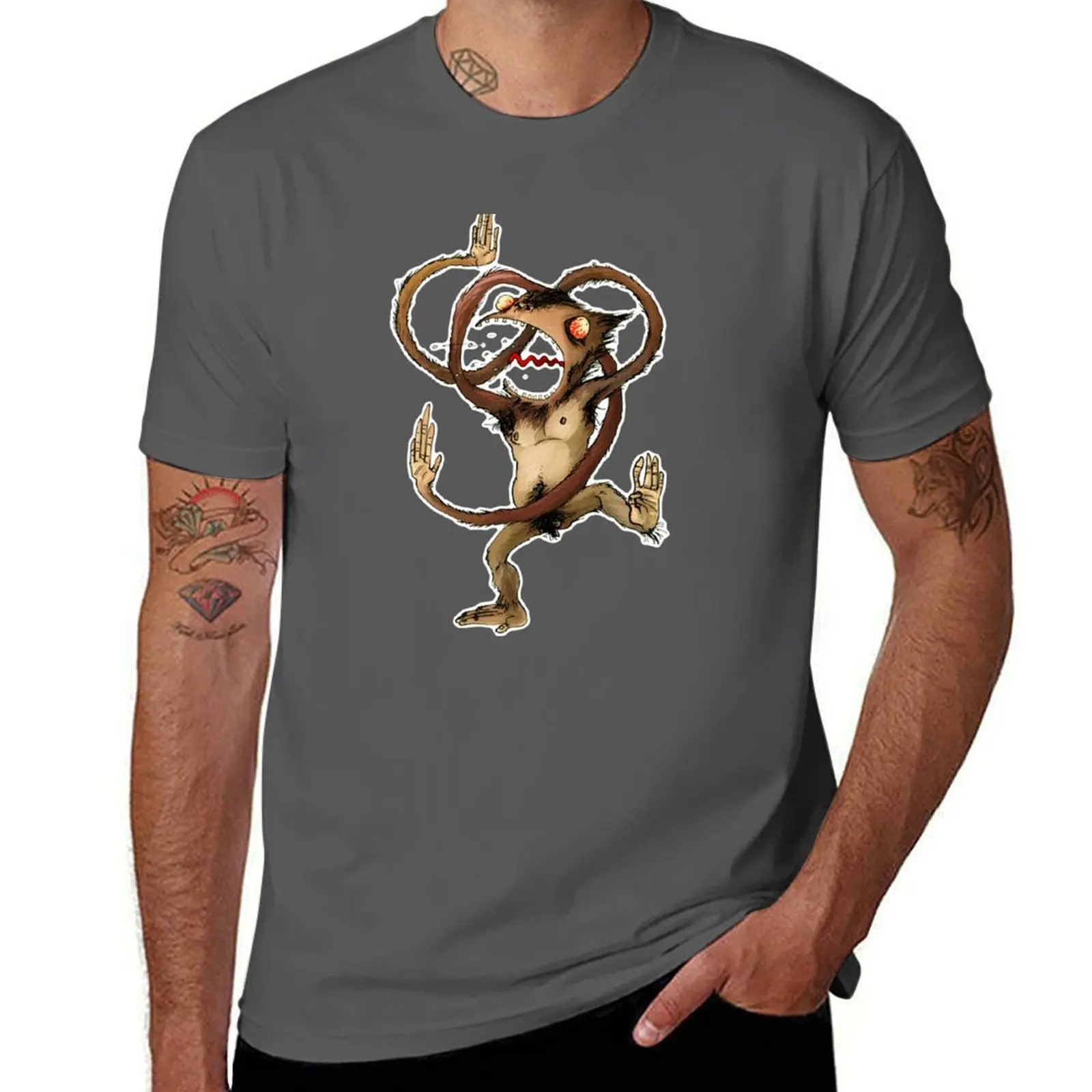 Monkey Kung Fu T-Shirt graphic t shirt vintage Aesthetic clothing T-shirts man vintage t shirt men