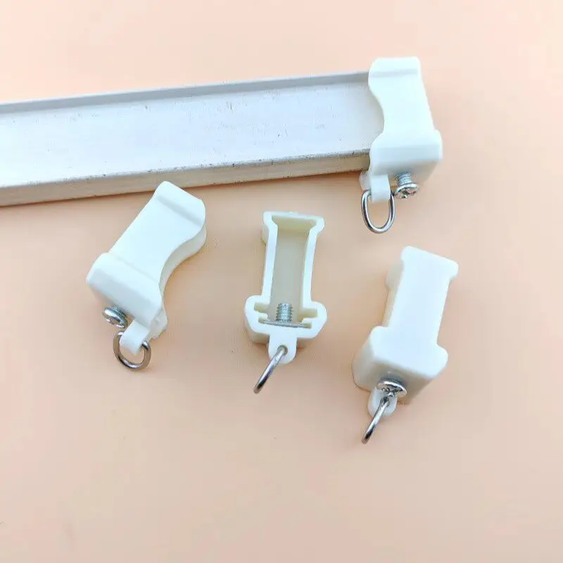 Classical European End Cap Curtain Rod with Middle Bend Bracket Old Style Block Head Cover for Two-Way Curtain Tracks