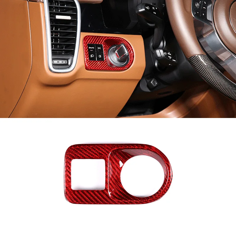 

Suitable for 18-21 Porsche Cayenne headlight switch frame, real carbon fiber 1-piece set