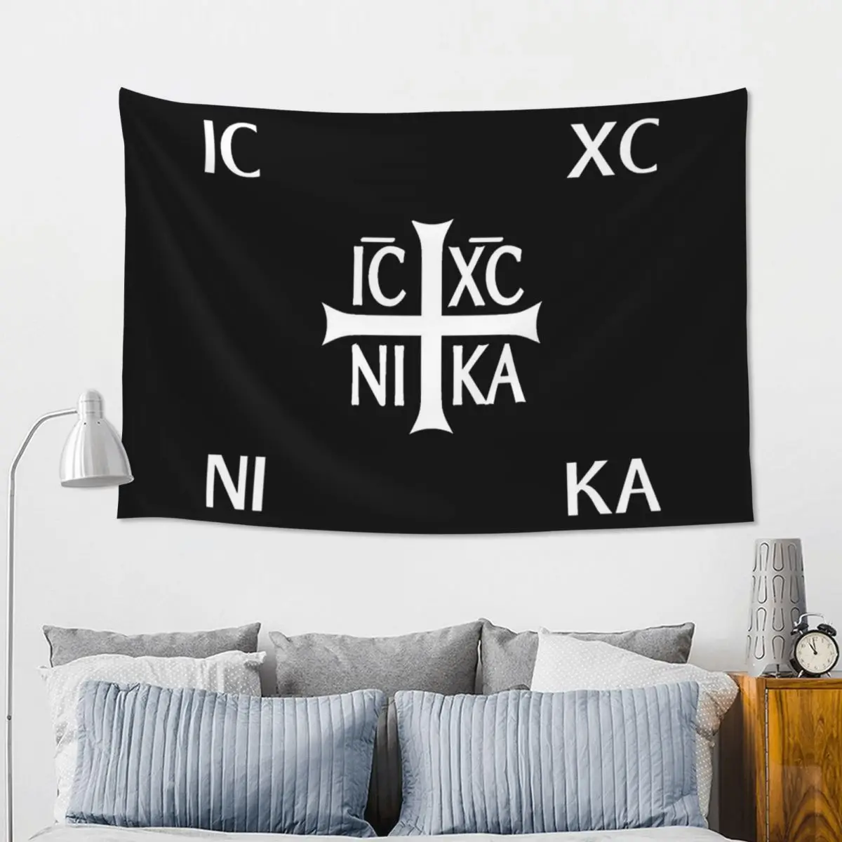 IC XC NIKA Cross Christian Orthodox Jesus Chris Tapestry Hippie Wall Hanging Aesthetic Home Decoration Tapestries for Dorm Room