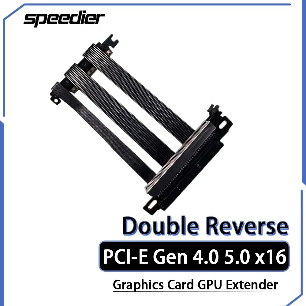 

PCIE 4.0 5.0 180 Degree Double Reverse Extension Cable PCI-E X16 GPU Riser Cable Pcie for Graphics Card PCI-Express High Speed
