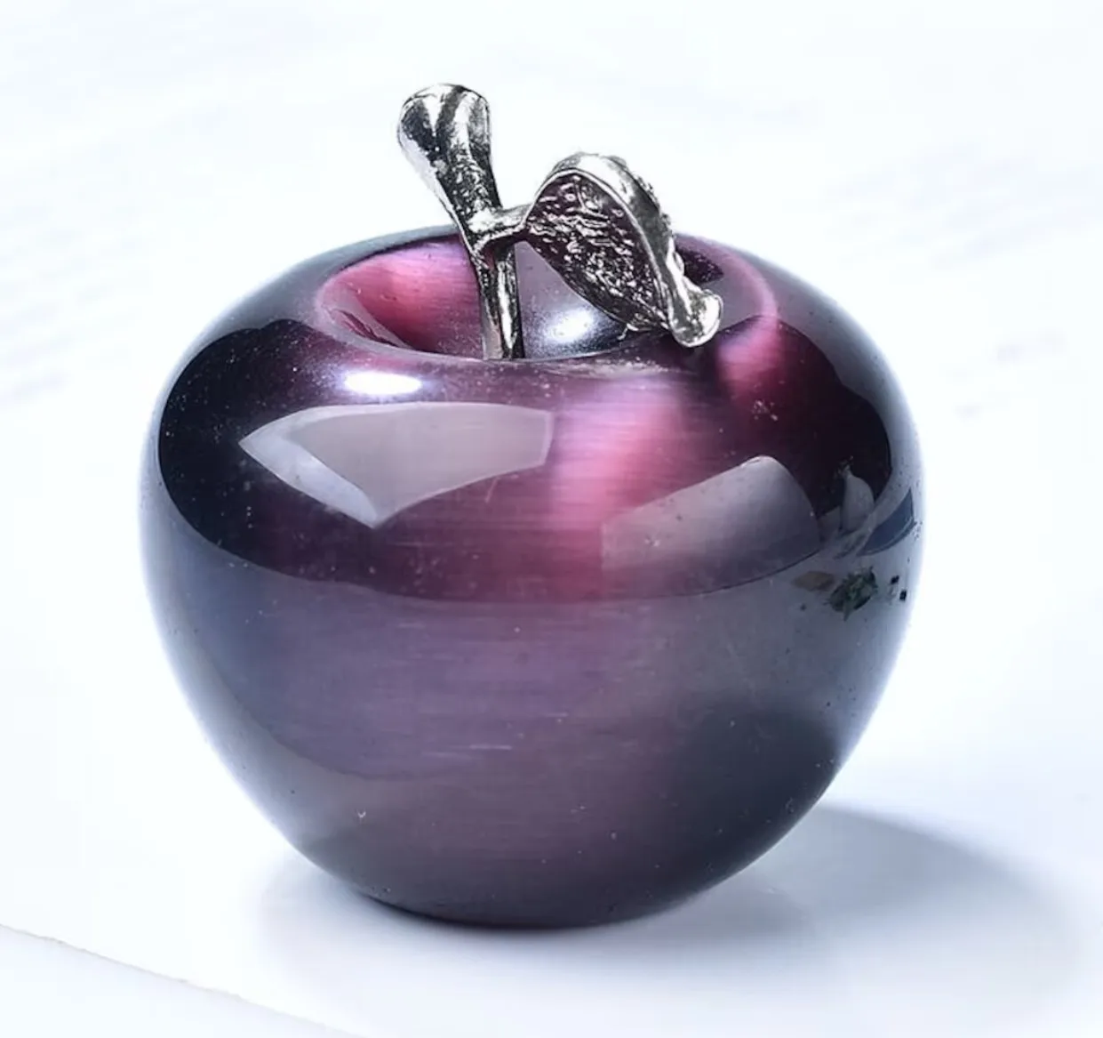 Apple Shape Cat Eye Stone Charms for Jewelry Making Natural Stone