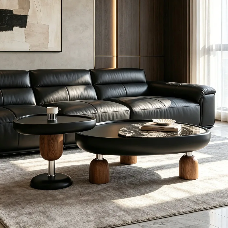 Wooden Garden Coffee Tables Sofas Modern Irregular Steel Coffee Tables Center Funky Black Wohnzimmertisch Living Room Furniture