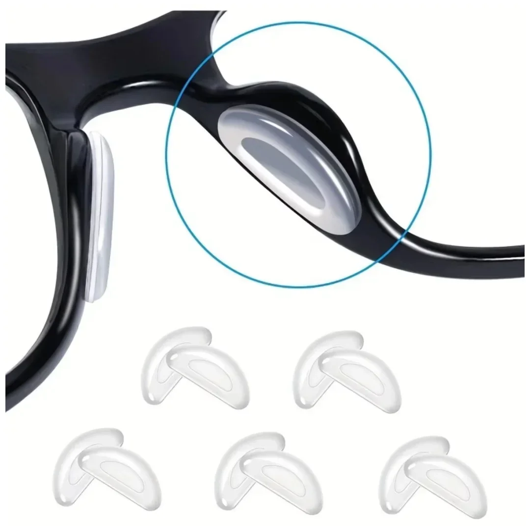5/10 Pairs Super Sticky Anti Slip Eyeglass Nose Pads Soft Silicone Adhesive Glasses Nose Pad for Plastic Frame Glasses Parts