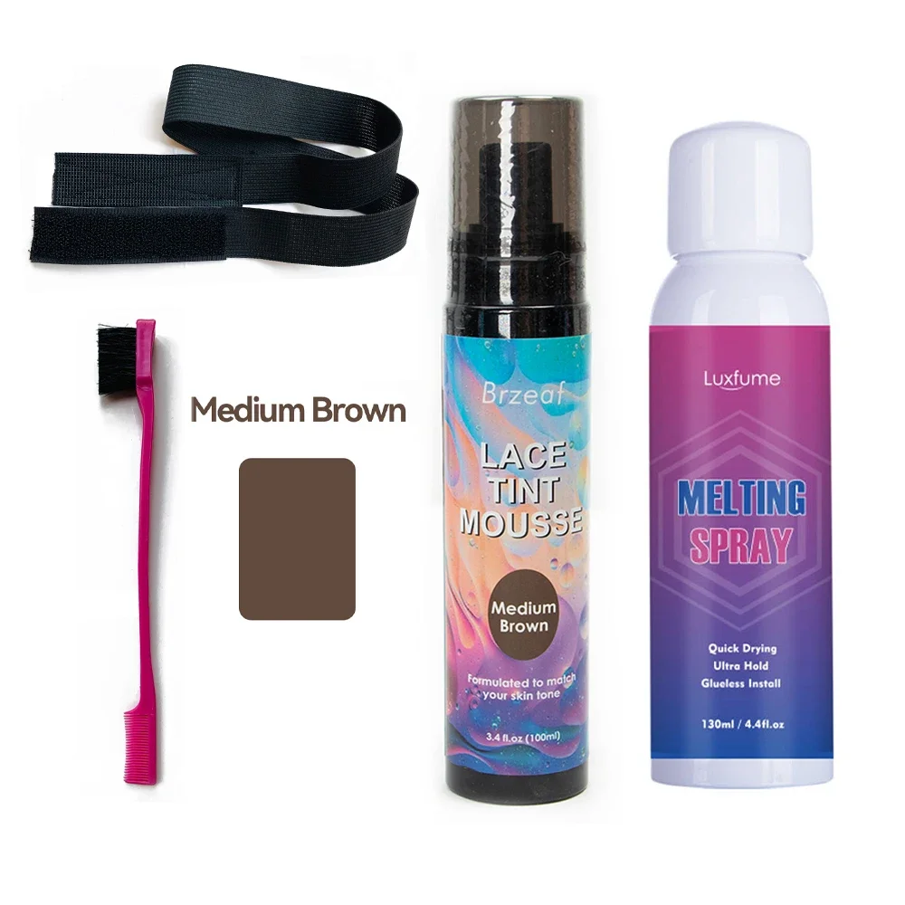 

Waterproof Lace Front Wig Glue Spray Installation Set with Got2b Hair Straightener Wax for Wig Melting - Easy Application