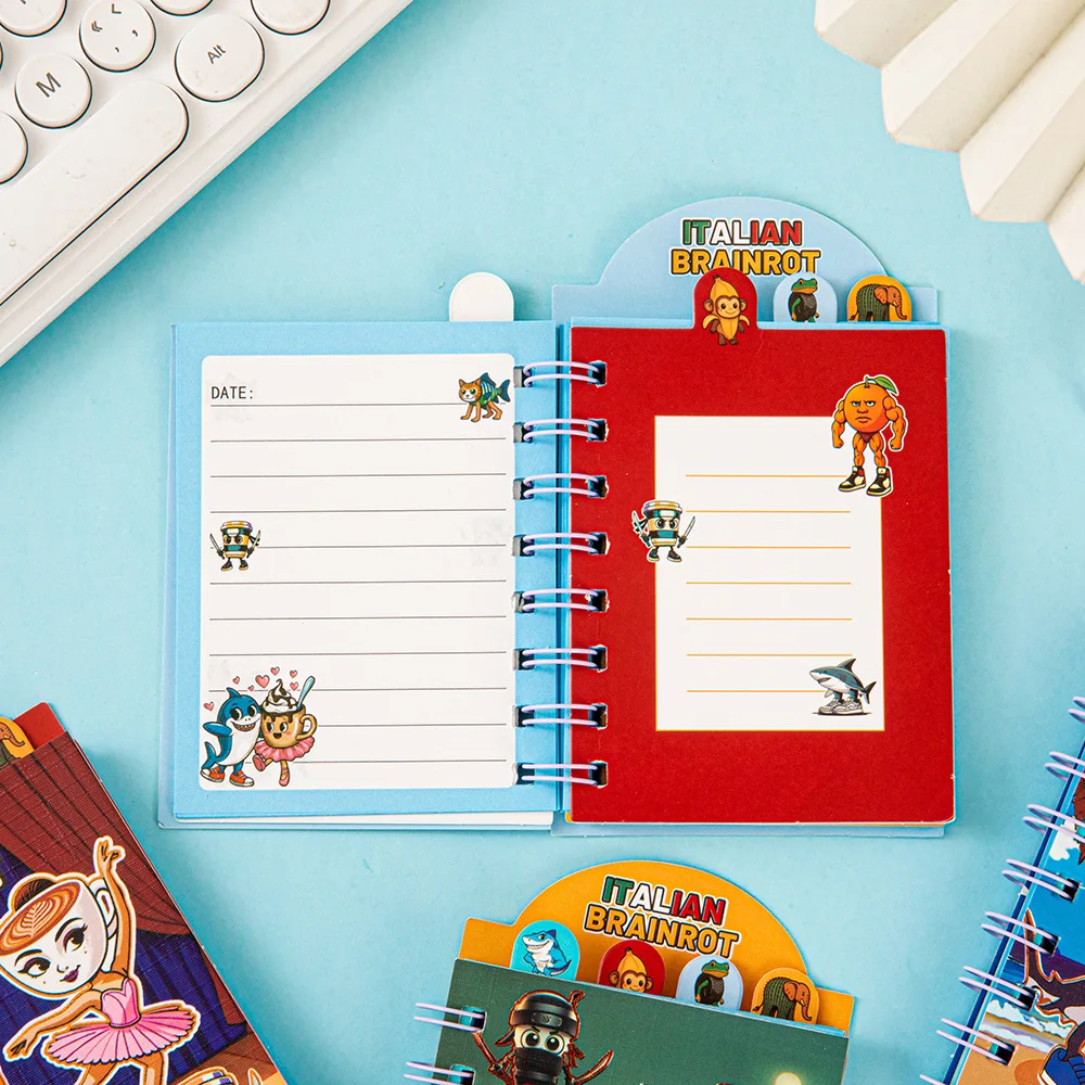 Italian Brainrot Notebooks Tralalero Tralala Tungtung Kids Journals Boys Girls Back To School Notepad Stationery Children Gift