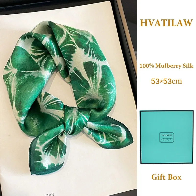 

100% Real Silk Scarf Women Fashion Square Scarves Luxury Tie Hair Neck Wrap Bandana Headkerchief Shawl Hijab Echarpe Gift Box