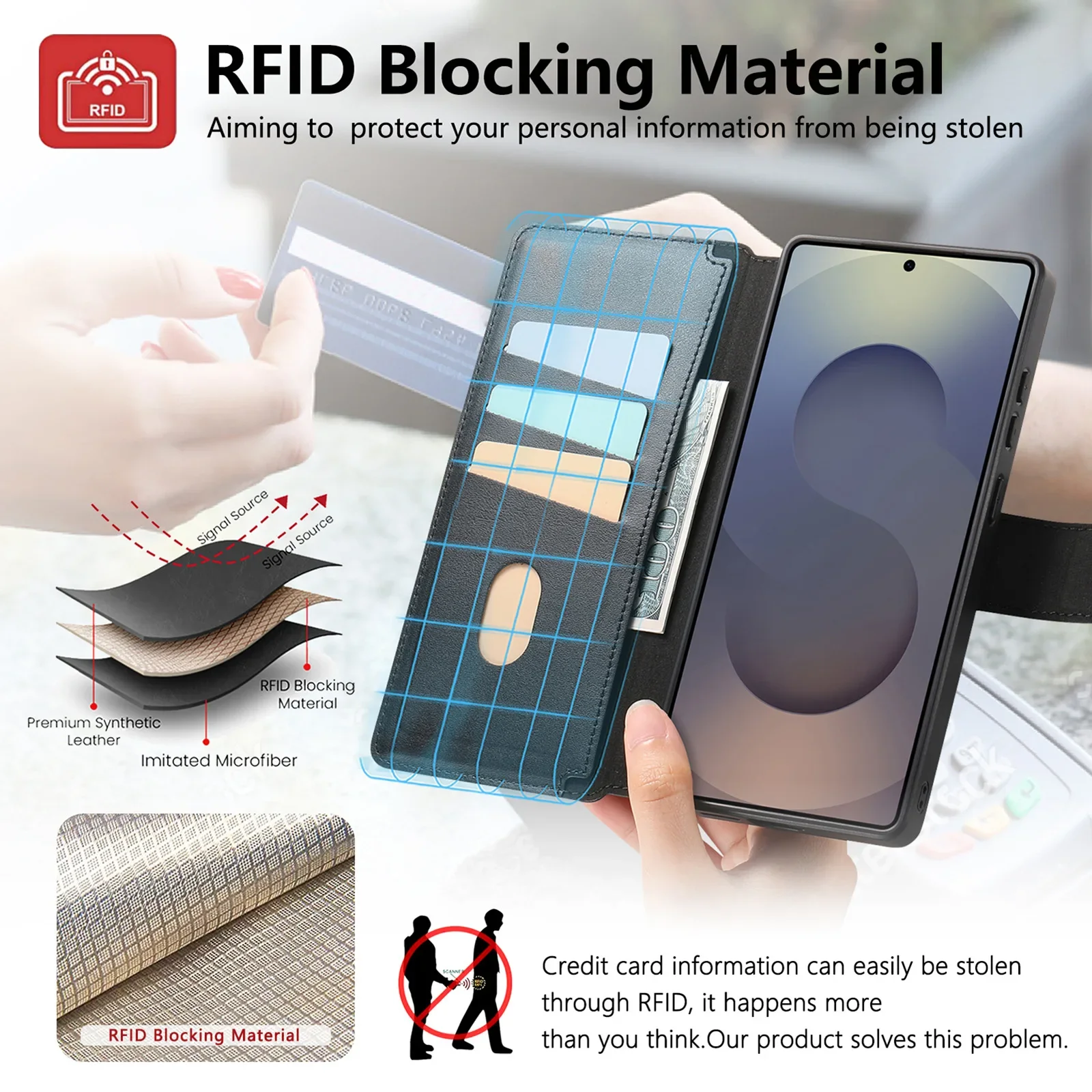 محفظة حامل بطاقات قابلة للفصل لهاتف سامسونج جالاكسي S25 Ultra Edge S24 Plus حافظة هاتف جلدية مغناطيسية قابلة للانفصال غطاء مضاد للسقوط #3