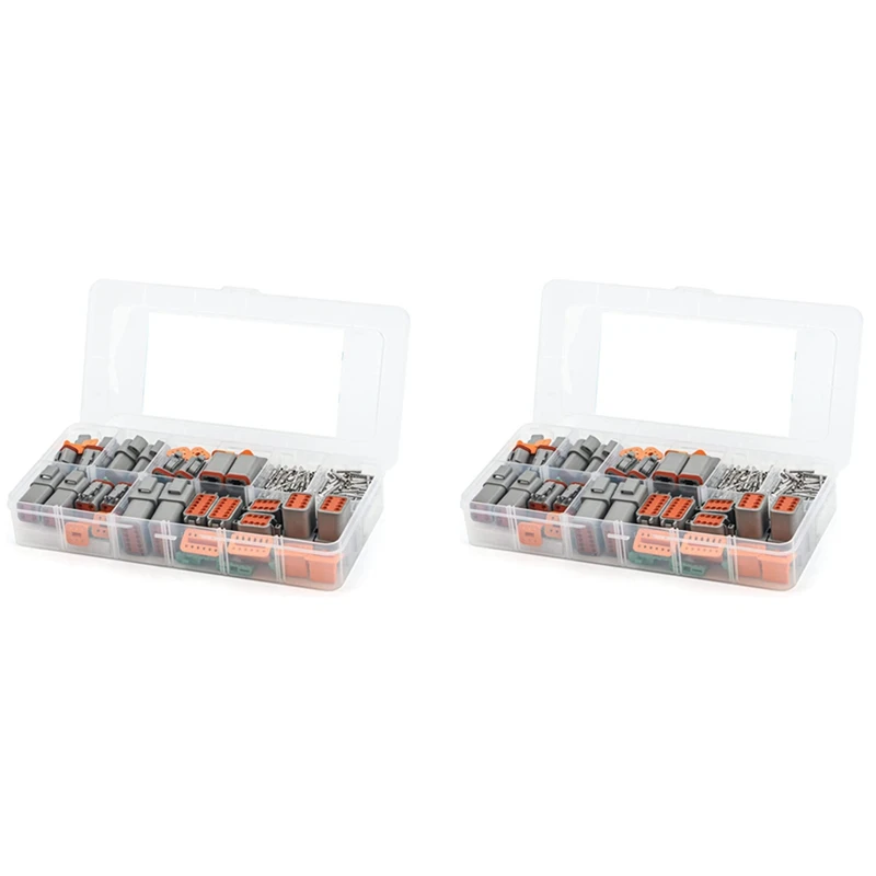 

376PCS Deutsch DT Gray Connector Kit With 16 Solid Contacts In 2,3,4,6,8 And 12 Pin Configurations,Automotive Connectors