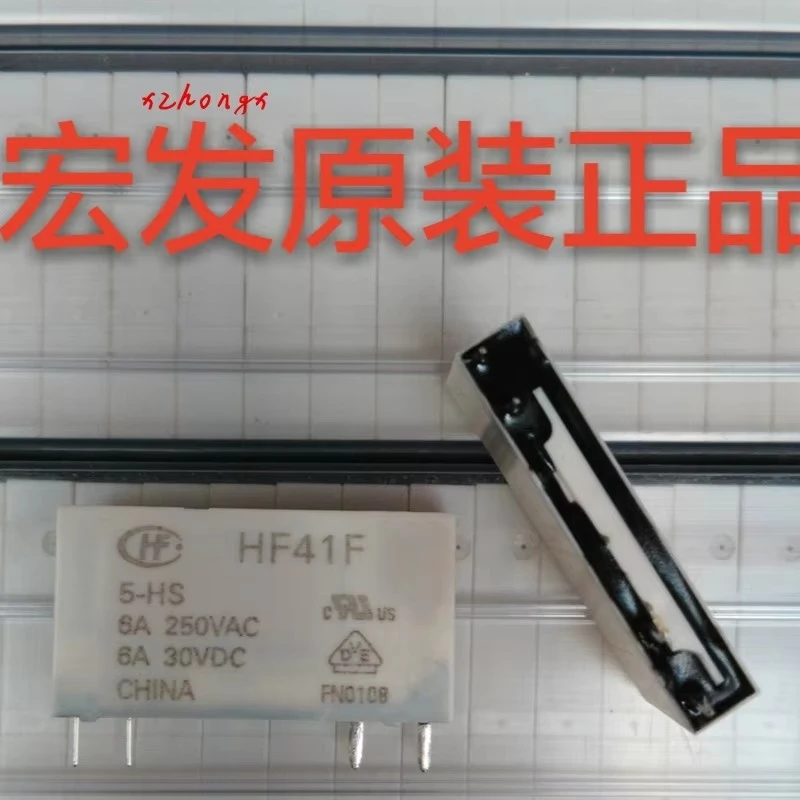 Relay HF41F-005-HS a set of normally open 4 feet 6A250VAC vertical installation coil 5VDC