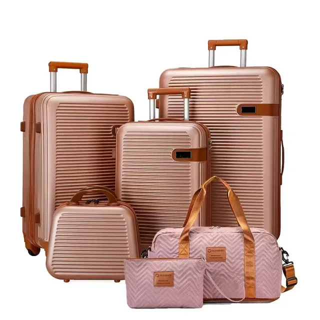 6-Piece Luggage Set: 20/24/28 Inch TSA-Approved Carry-On Suitcase +12Inch Vanity Case+Handbag+Clutch For Vacation Trip 6 6-Piece Luggage Set: 20/24/28 Inch TSA-Approved Carry-On Suitcase +12Inch Vanity Case+Handbag+Clutch For Vacation Trip – view 6