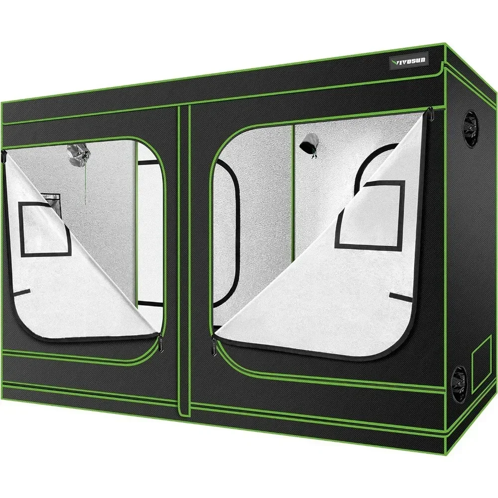 

Hydroponic indoor plant growth shed, high reflective polyester film with observation window and floor tray