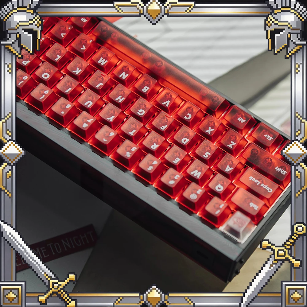 LeleLab SupSupABS PC Keycaps Red Fog Permeable Keycap Original Factory Personalized Keyboard Keycaps Customized PC Gifts