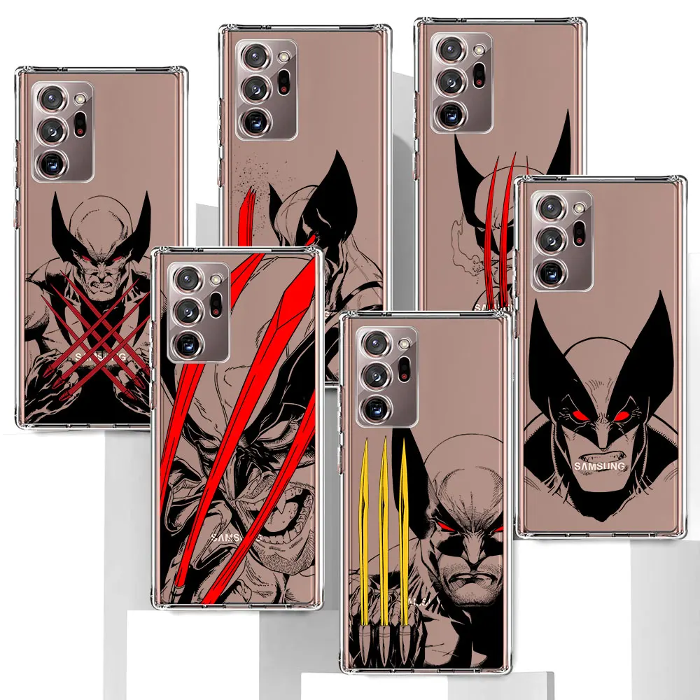 Marvel Wolverine Case for Samsung Galaxy Note 20 Ultra 5G J6 M12 9 10 Plus 8 10Lite TPU Transparent Soft Phone Cover J4 Coque