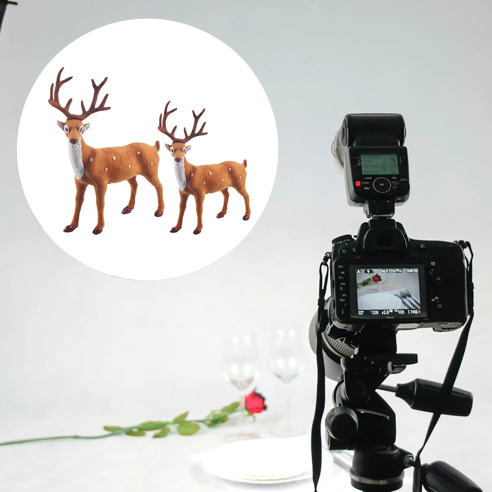 

2 pcs Christmas Decoration Inflatable Reindeer Figurines Simulated Elk Xmas Home Party Garden Christmas Simulated Deer